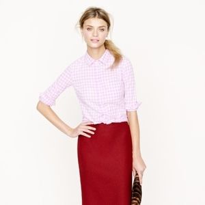 J. Crew Boy Shirt in Pink Gingham